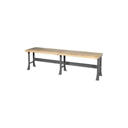 GLOBAL EQUIPMENT Extra Long Workbench w/ Maple Square Edge Top, 144"W x 36"D, Gray 488012